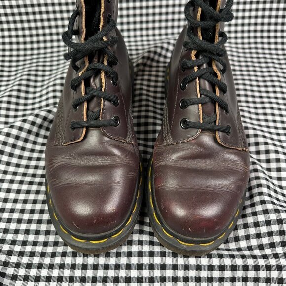 Dr Martens Purple Maroon Red Made in England Combat Boot UK Size 4 / US Wmns 6 - Picture 2 of 7